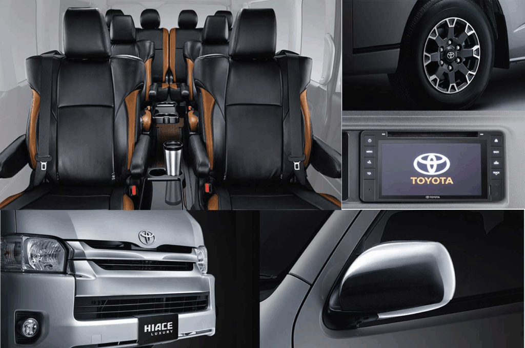 hiace premio interior, kenyamanan hiace premio, desain interior hiace premio, fitur hiburan hiace premio, mobil travel premium