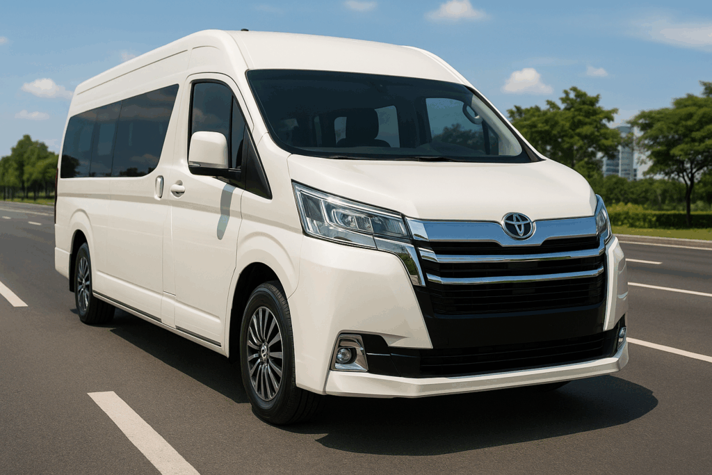 hiace premio berapa seat, kapasitas kursi hiace premio, hiace premio untuk travel, hiace premio shuttle karyawan, hiace premio vip